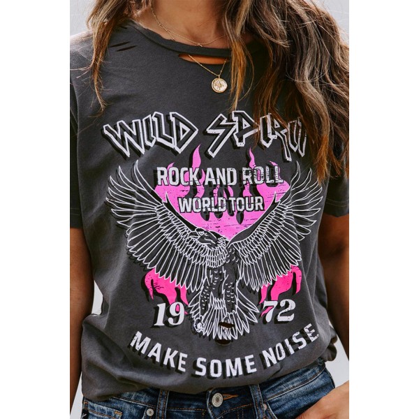WILD SPIRIT ROCK AND ROLL Distressed Tee