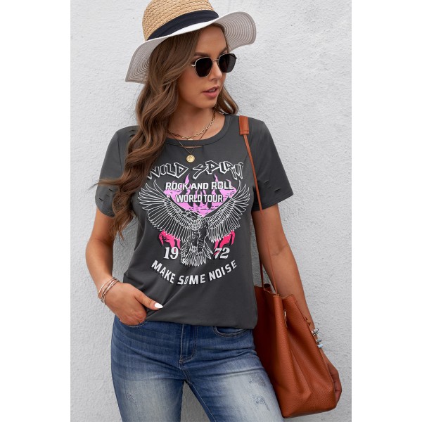 WILD SPIRIT ROCK AND ROLL Distressed Tee