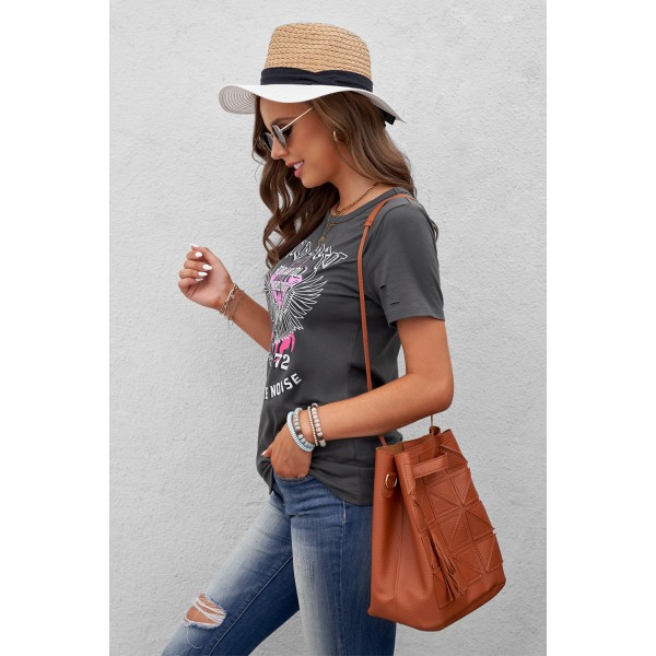 WILD SPIRIT ROCK AND ROLL Distressed Tee