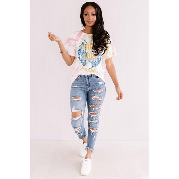 Pink WORLD TOUR Tie-dye Print Tee