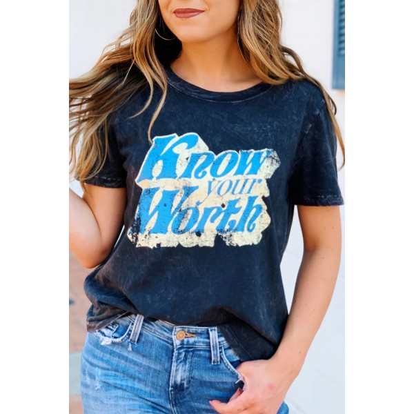 Vintage Know Your Worth Graphic T-Shirt