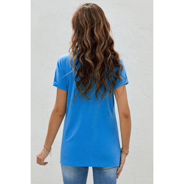 Blue SOCCER MOM Graphic Tee
