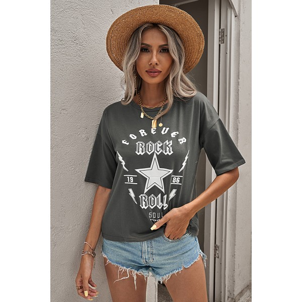Forever Rock And Roll Graphic Crop Top