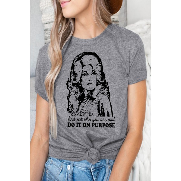 DO IT ON PURPOSE Graphic Gray Tee