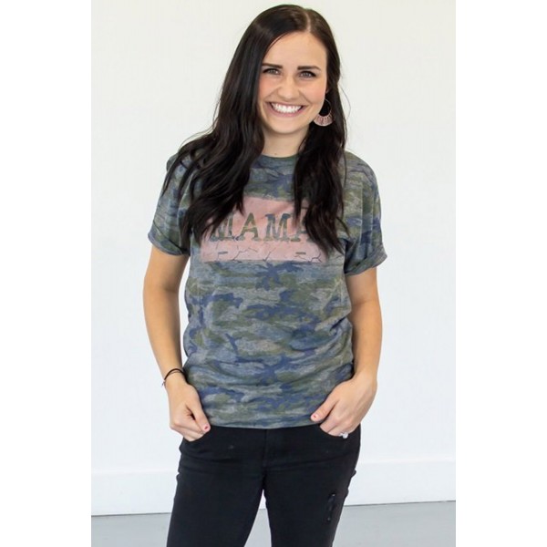 MAMA Graphic Camo Tee