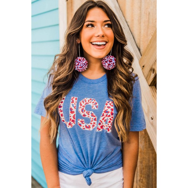 USA Leopard Print T-Shirt