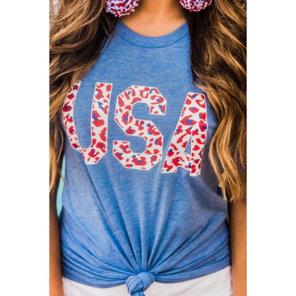 USA Leopard Print T-Shirt