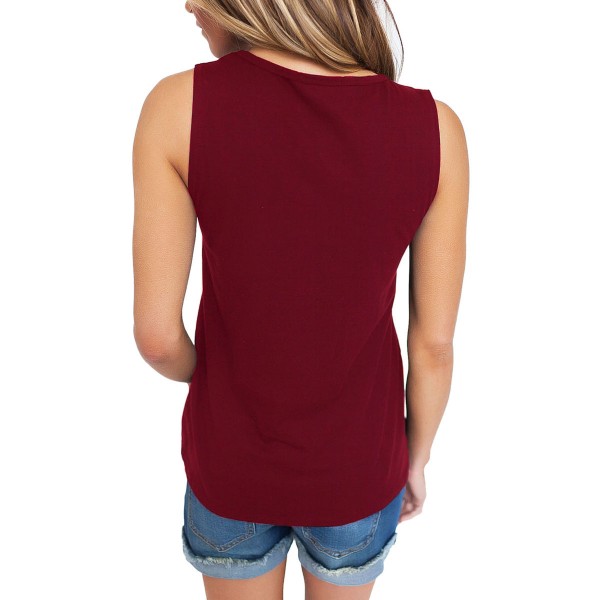 Wine T Front Strappy Neck Tank