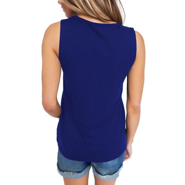 Blue T Front Strappy Neck Tank