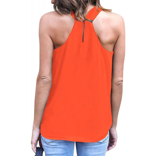 Orange Athena Drape Wrapped Tank Top