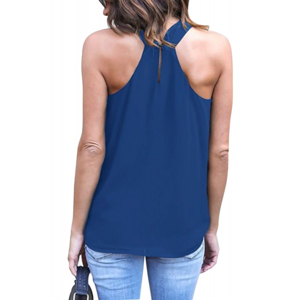 Royal Blue Athena Drape Wrapped Tank Top